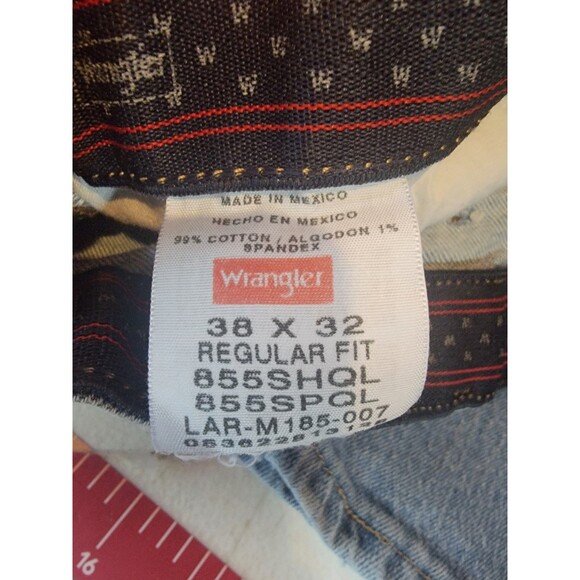 Wranglers Premium Quality Jeans Mens Size 38x32 Straight Denim Blue - Picture 5 of 5